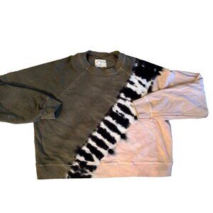 Electric & Rose women’s Sweatshirt Tie Dye Olive Pink, Size Small,  long sleeve